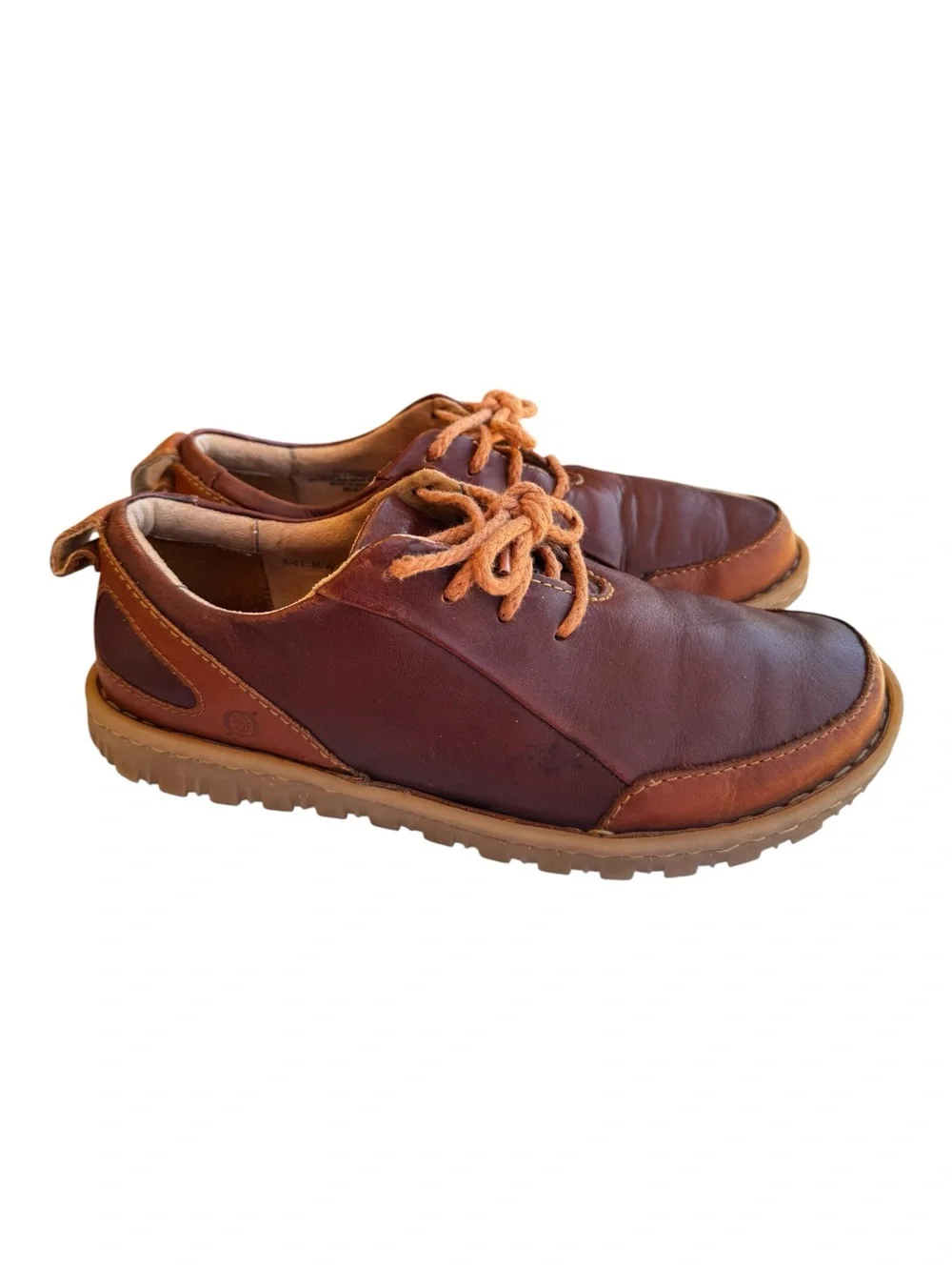 Born Brown Leather Lace Up Comfort Shoes Sneakers Oxford Driving Mocs Size 8W